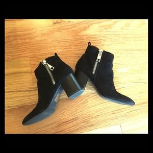 Black Suede Revel Ankle Boots